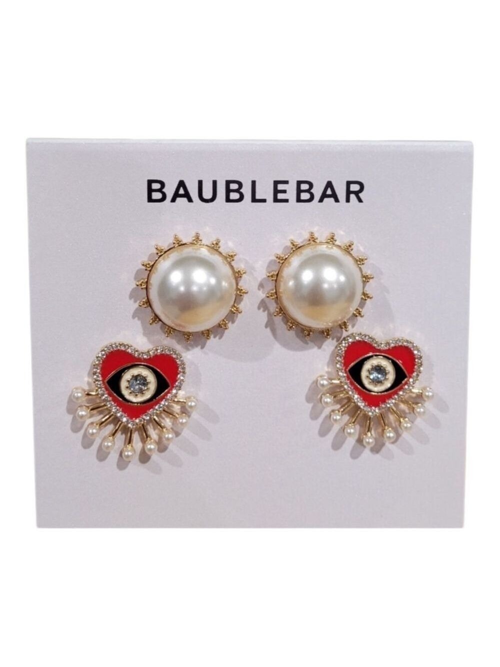BaubleBar Earrings SET Red White NWT